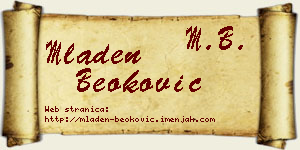 Mladen Beoković vizit kartica